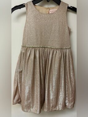 Biscotti shimmer dress w/rhinestone embellishments. Sz. 6 (girls)